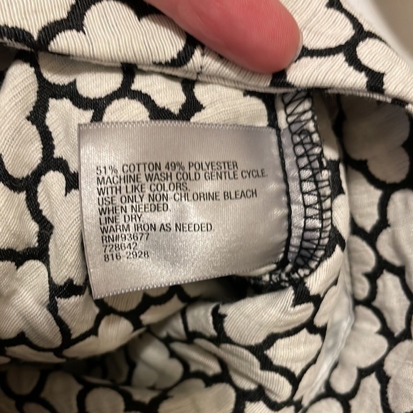 Worthington Women's Ankle Pants, Black/White, Brocade Geometric Pattern, Sz 4 - Picture 12 of 12